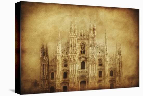 Vintage Photo of Duomo Di Milano, Milan, Italy-null-Premier Image Canvas