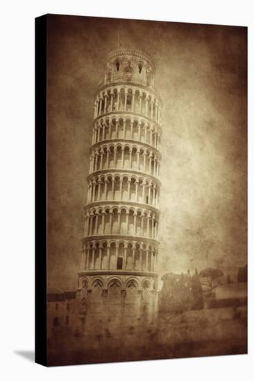 Vintage Photo of the Leaning Tower of Pisa, Italy-null-Premier Image Canvas