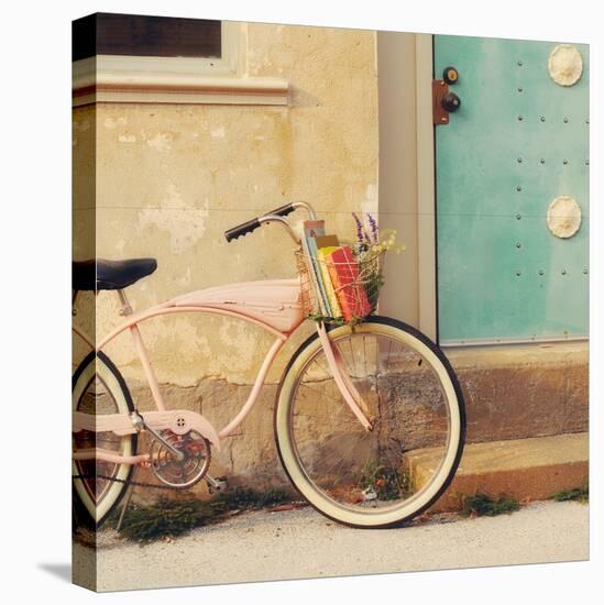 Vintage Pink Bike-Mandy Lynne-Stretched Canvas