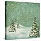 Vintage Postcard with Christmas Trees, Snow (Jpeg Version)-Alkestida-Stretched Canvas