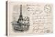Vintage Postcard with Eiffel Tower in Paris-LiliGraphie-Stretched Canvas