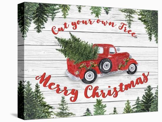 Vintage Red Truck Christmas-B-Jean Plout-Premier Image Canvas