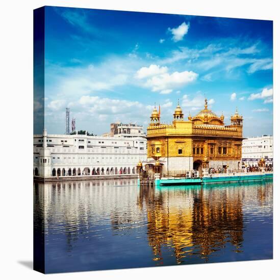 Vintage Retro Effect Filtered Hipster Style Travel Image of Sikh Gurdwara Golden Temple (Harmandir-f9photos-Premier Image Canvas