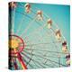 Vintage Retro Ferris Wheel on Blue Sky-Andrekart Photography-Stretched Canvas