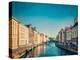 Vintage Retro Hipster Style Travel Image of Canal and Medieval Houses. Bruges (Brugge), Belgium Wit-f9photos-Premier Image Canvas