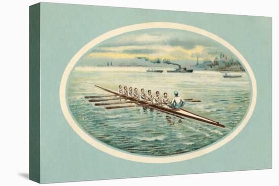 Vintage Rowing Crew Illustration-null-Stretched Canvas