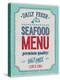 Vintage Seafood Poster-avean-Stretched Canvas