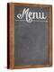 Vintage Slate Blackboard in Wood Frame with White Chalk Smudges Used a Restaurant Menu-PixelsAway-Stretched Canvas