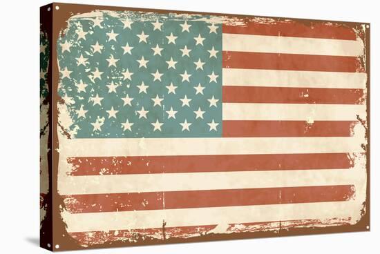 Vintage Style American Flag-Alisa Foytik-Stretched Canvas