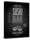 Vintage Sushi Bar Poster - Chalkboard-avean-Stretched Canvas