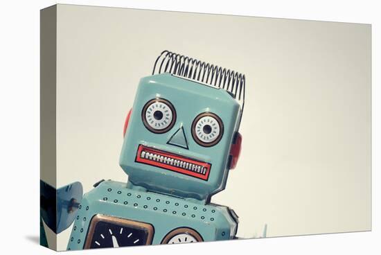 Vintage Tin Toy Robot II-null-Stretched Canvas
