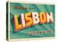 Vintage Touristic Greeting Card - Lisbon, Portugal-Real Callahan-Stretched Canvas