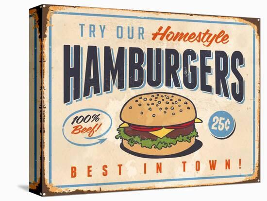 Vintage Try Our Homestyle Hamburgers-Real Callahan-Stretched Canvas