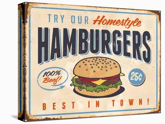 Vintage Try Our Homestyle Hamburgers-Real Callahan-Stretched Canvas