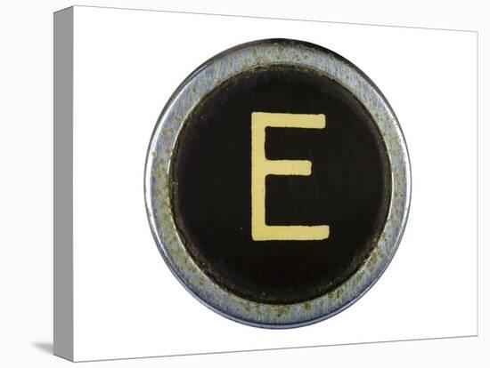 Vintage Typewriter Letter E Isolated On White-Steve Collender-Stretched Canvas
