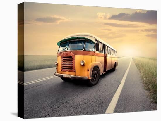 Vintage Van on a Countryside Road-olly2-Premier Image Canvas