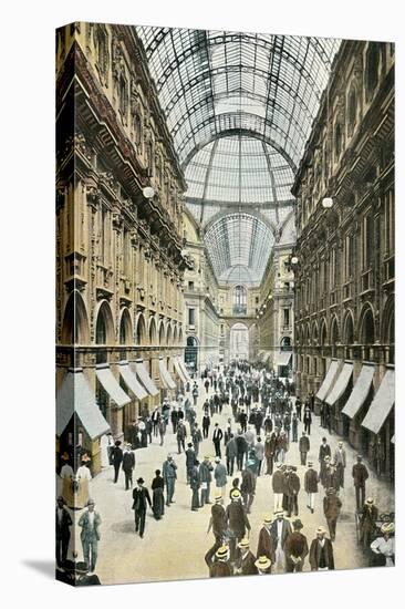Vintage View of Milan Galleria, Italy-null-Stretched Canvas