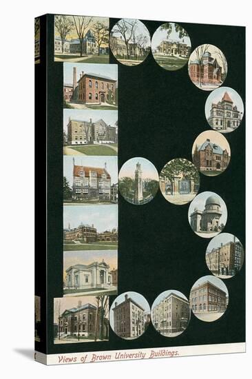 Vintage Views of Brown University-null-Stretched Canvas