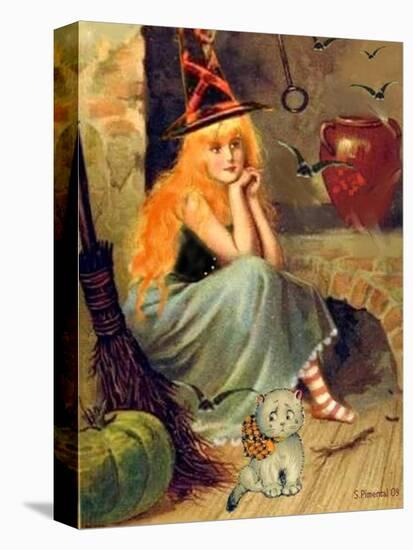 Vintage Witch Halloween-sylvia pimental-Stretched Canvas