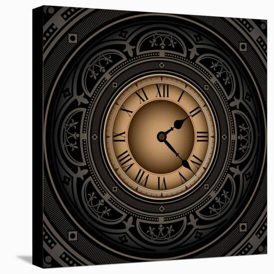 Vintage With Old Clock-Rashomon-Stretched Canvas