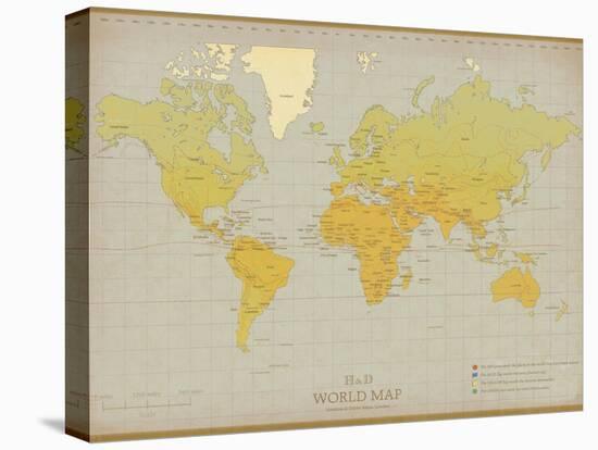 Vintage World Map-The Vintage Collection-Stretched Canvas