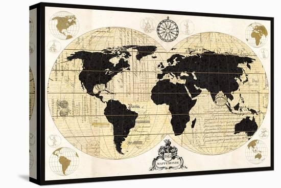 Vintage World Map-Devon Ross-Stretched Canvas