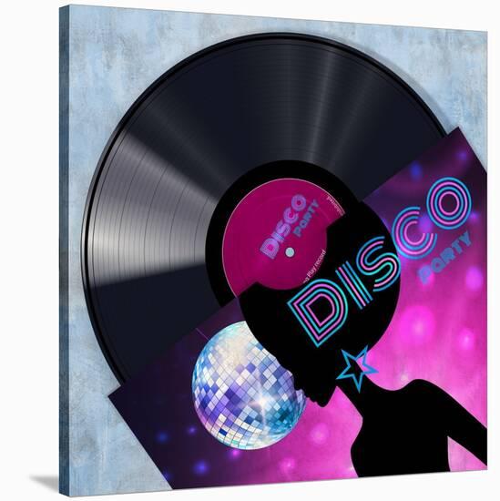 Vinyl Club, Disco-Steven Hill-Stretched Canvas