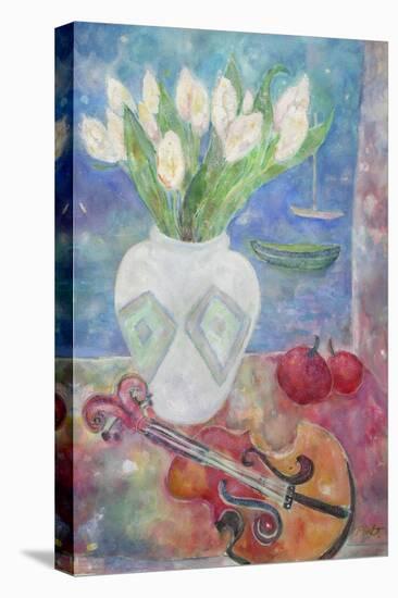 Violin with Flowers-Lorraine Platt-Premier Image Canvas