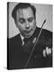 Violinist Isaac Stern Playing at a Party-Carl Mydans-Premier Image Canvas