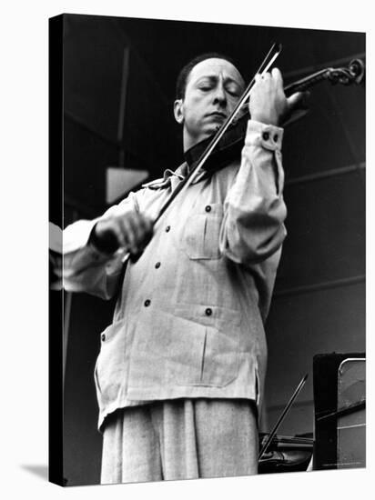 Violinist Jasha Heifitz Rehearsing for the Berkshire Music Festival-Carl Mydans-Premier Image Canvas