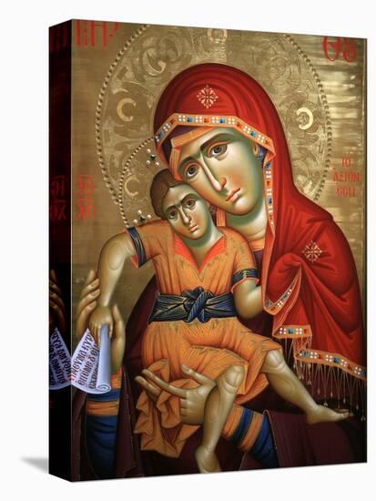 Virgin and Child Icon at Aghiou Pavlou Monastery on Mount Athos-Julian Kumar-Premier Image Canvas