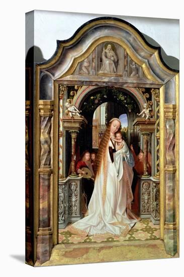 Virgin and Child with Three Angels, Central Panel of a Triptych, circa 1509-Quentin Metsys-Premier Image Canvas