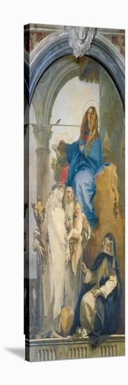 Virgin Appearing to St Catherine of Siena, Rosa of Lima and Agnes of Montepulciano-Giambattista Tiepolo-Premier Image Canvas