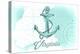 Virginia - Anchor - Teal - Coastal Icon-Lantern Press-Stretched Canvas