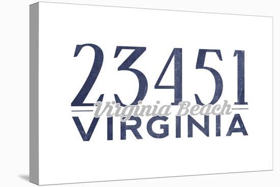 Virginia Beach, Virginia - 23451 Zip Code (Blue)-Lantern Press-Stretched Canvas
