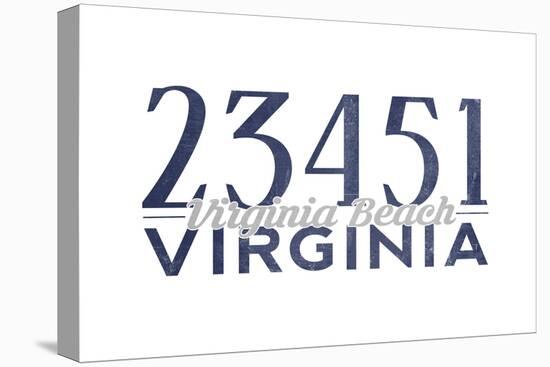 Virginia Beach, Virginia - 23451 Zip Code (Blue)-Lantern Press-Stretched Canvas