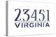 Virginia Beach, Virginia - 23451 Zip Code (Blue)-Lantern Press-Stretched Canvas