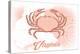 Virginia - Crab - Coral - Coastal Icon-Lantern Press-Stretched Canvas