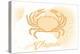 Virginia - Crab - Yellow - Coastal Icon-Lantern Press-Stretched Canvas