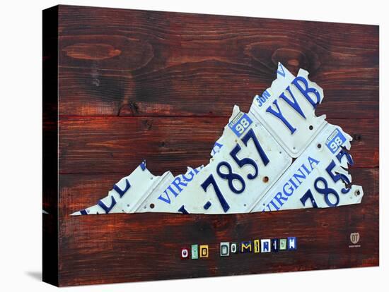 Virginia License Plate Map Large-Design Turnpike-Premier Image Canvas