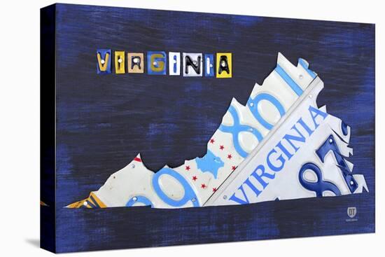 Virginia License Plate Map-Design Turnpike-Premier Image Canvas