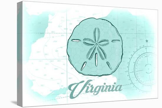 Virginia - Sand Dollar - Teal - Coastal Icon-Lantern Press-Stretched Canvas