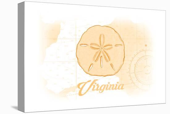 Virginia - Sand Dollar - Yellow - Coastal Icon-Lantern Press-Stretched Canvas