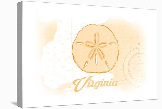 Virginia - Sand Dollar - Yellow - Coastal Icon-Lantern Press-Stretched Canvas