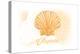 Virginia - Scallop Shell - Yellow - Coastal Icon-Lantern Press-Stretched Canvas