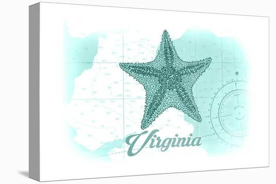 Virginia - Starfish - Teal - Coastal Icon-Lantern Press-Stretched Canvas