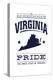 Virginia State Pride - Blue on White-Lantern Press-Stretched Canvas