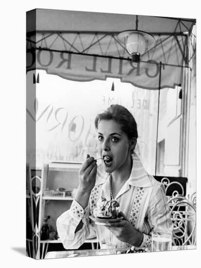Virna Lisi Eating an Ice-Cream in Rome-Angelo Cozzi-Premier Image Canvas