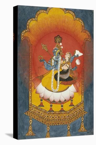 Vishnu and Lakshmi Enthroned, Basohli School circa 1690-null-Premier Image Canvas