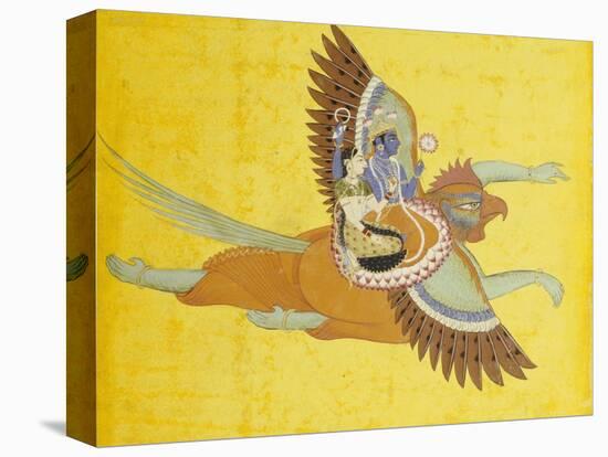 Vishnu and Lakshmi on Garuda Bundi, circa 1700-null-Premier Image Canvas